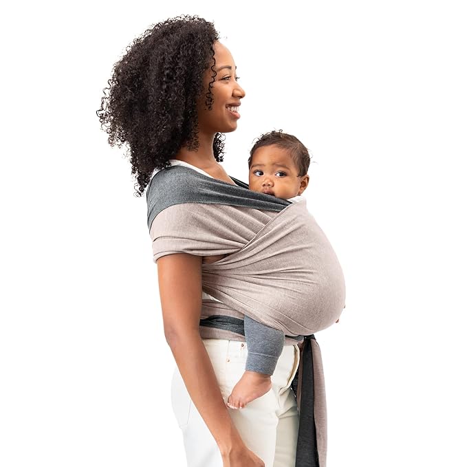 Moby Baby Wrap Carrier Reversible for Newborns to Toddlers (8-33lbs), Infant Sling Carrier, Ultra Lightweight & Hands Free Design, Adjustable for All Body Types (Taupe/Charcoal)