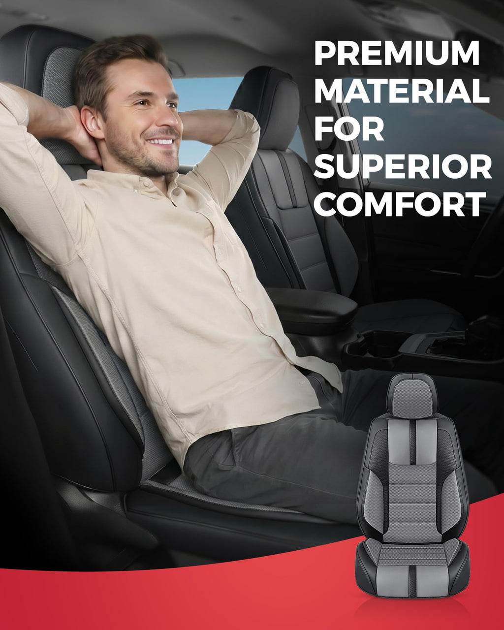 FREESOO Seat Covers Full Set for Cars Trucks SUV, BlackGrery