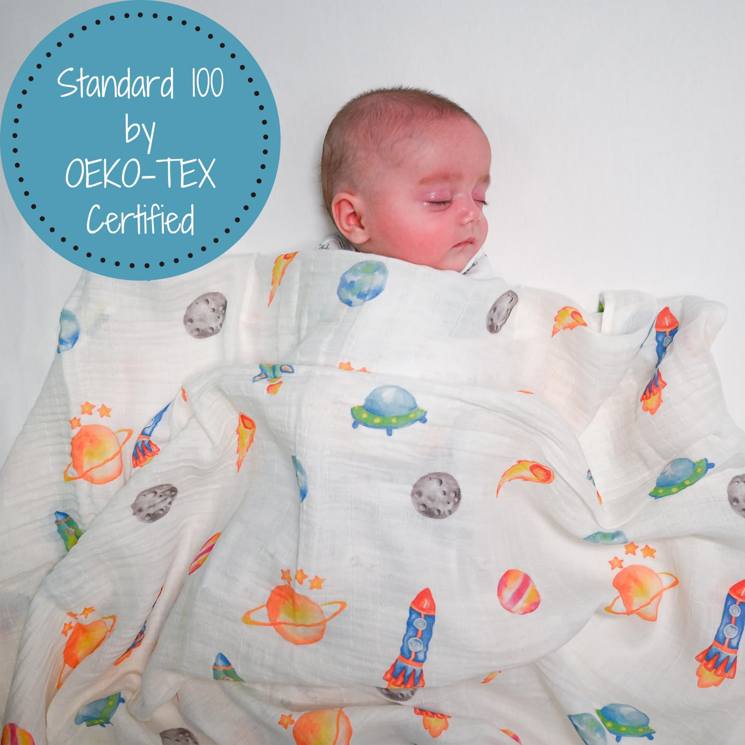 LollyBanks Muslin Swaddle Blankets, 100% Organic Cotton Swaddle Blanket