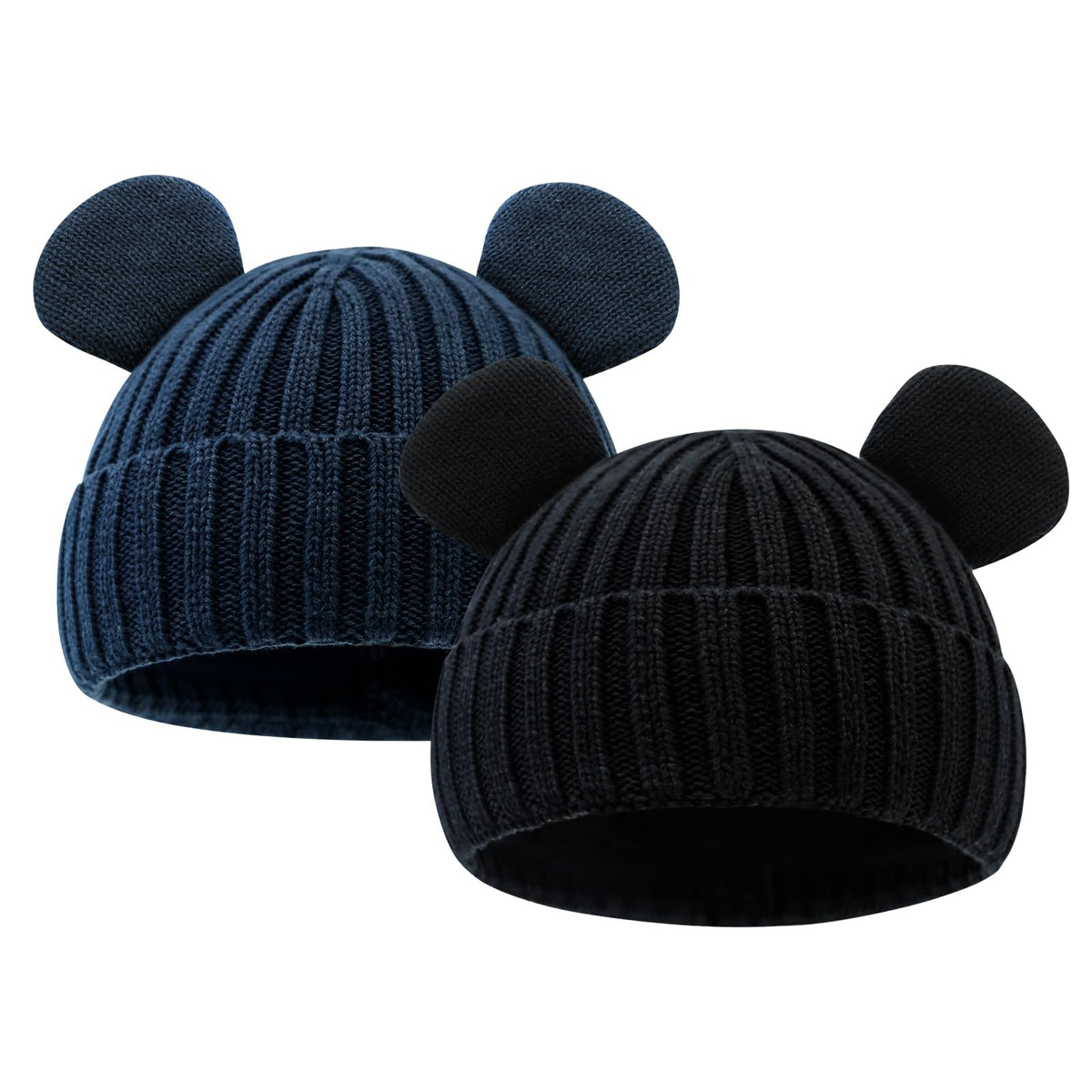 RUIKUNA Toddler Boy Winter Beanie Baby Knit Hat Warm Girl Beanies Newborn Cute Hats for Kids (6-24 Months, Navy)