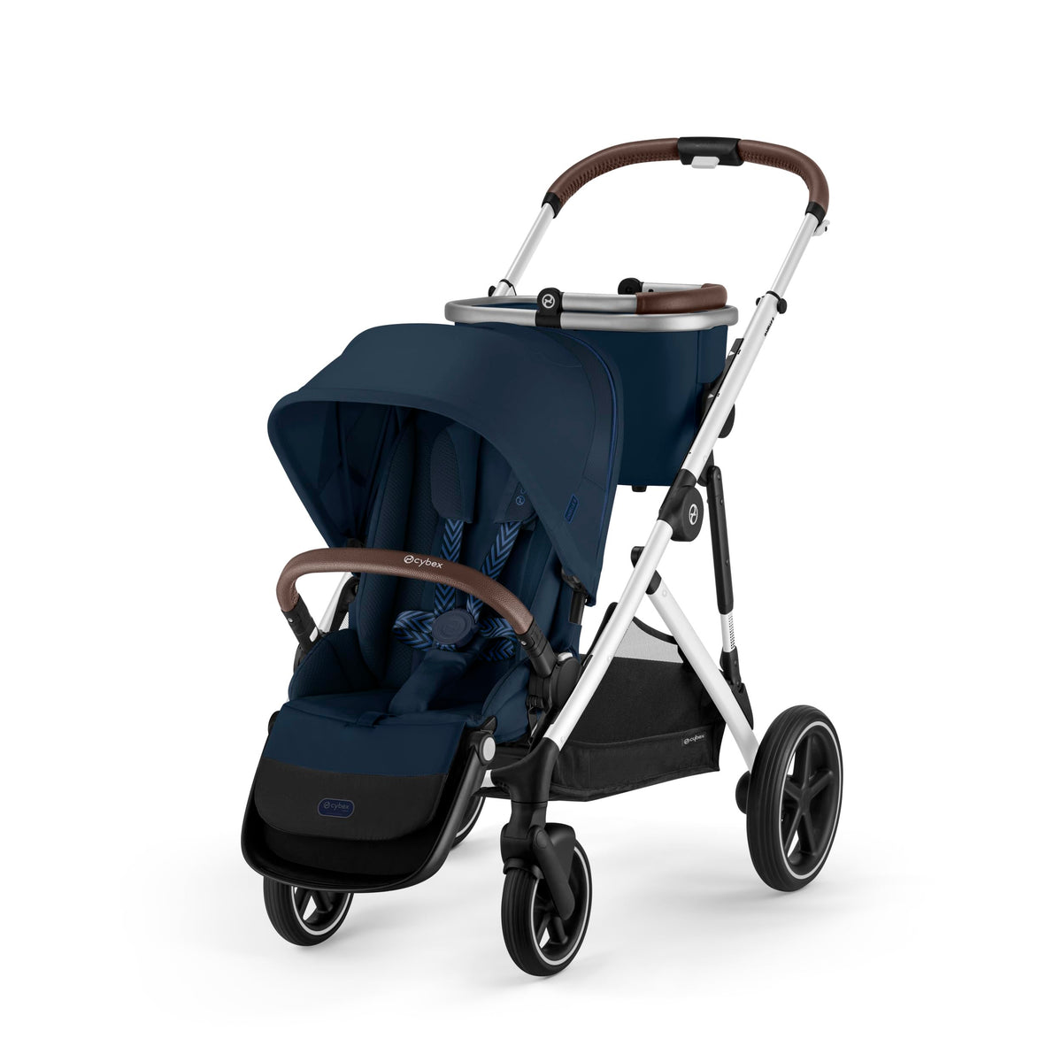Cybex Gazelle S Stroller Modular Double for Infant and Toddler Includes Detachable Shopping Basket Over 20+ Configurations Folds Flat Easy Storage, Seashell Beige, 1.0 Count, 28.4 pounds