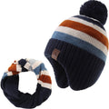 LMLALML Boys Winter Hat Scarf Set Earflap Knitted Beanie for Kids