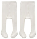CECORC Girls Tights – Thick Toddlers Girl Leggings–Seamless Cable Knit Cotton Stockings – Girls' Accessories,8-10 Years, 2 Pack (White+white)