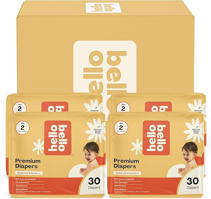 Hello Bello Diapers, Size 2 (10-16 lbs) Surprise Pack for Girls - 120 Count of Premium Disposable Baby Diapers, Hypoallergenic with Soft, Cloth-Like Feel - Assorted Girl & Gender Neutral Patterns