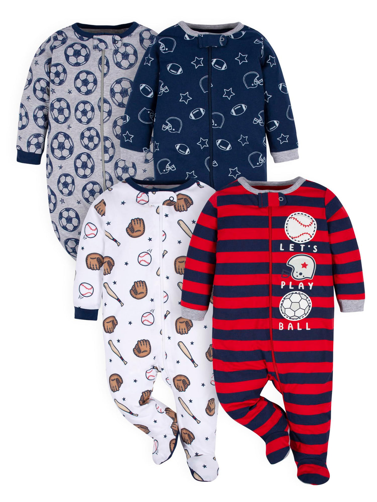 Gerber Baby Boys 4 Pack 'N Play Footie And Toddler Sleepers, Space, 6-9 Months US