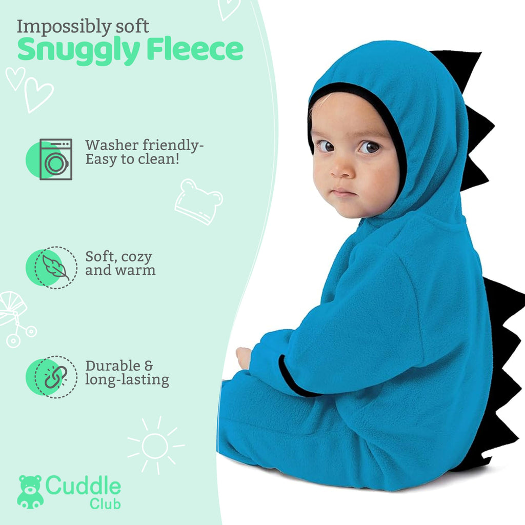 Cuddle Club Fleece Baby Bunting Bodysuit – Infant One Piece Kids Hooded Romper Outerwear Toddler Jacket
