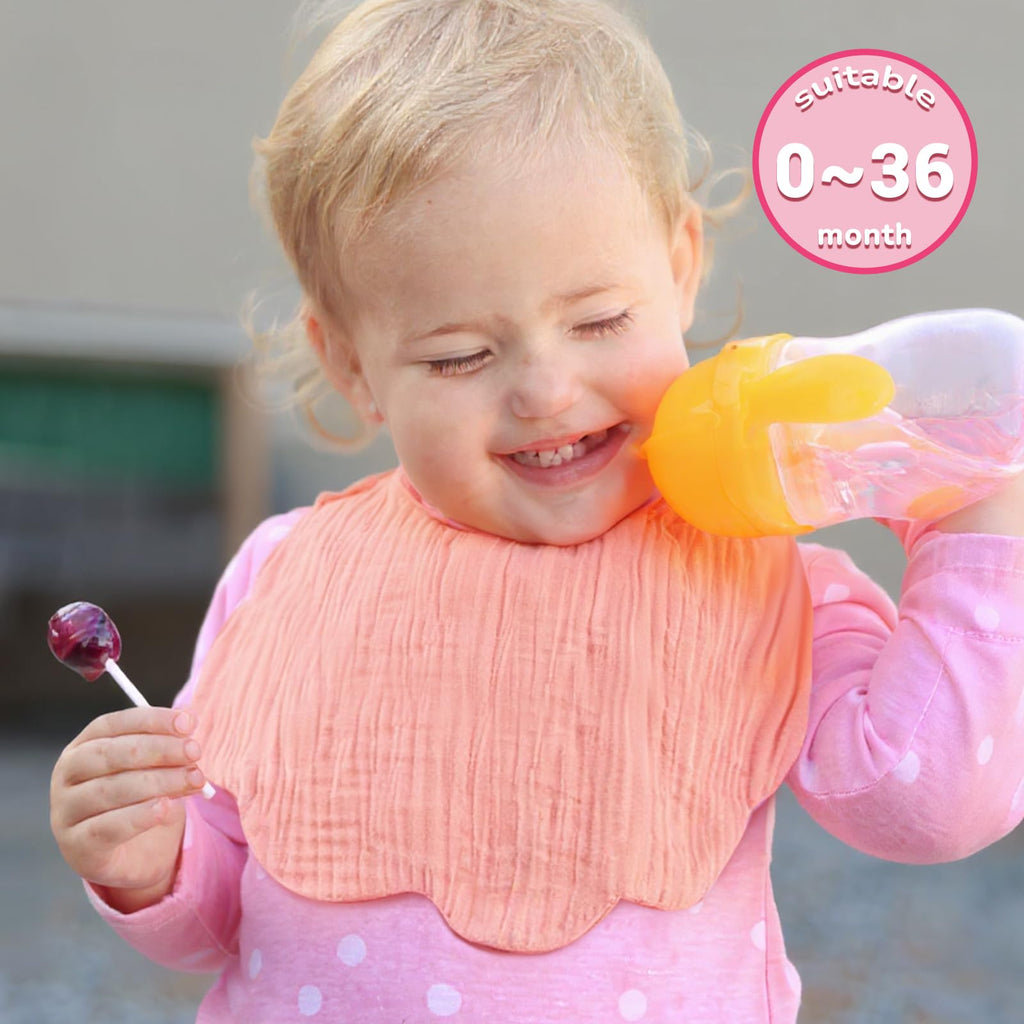 DOSMINE Muslin Baby Bibs 4-Layer Absorbent Drool Bibs 8 Pack