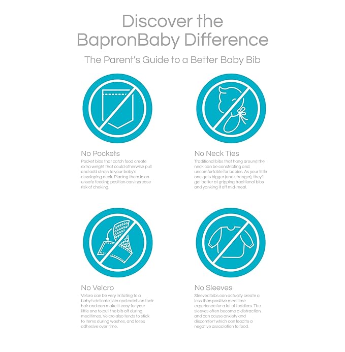 BapronBaby Desert Floral Bapron - No Neck Tie Safer Bib for Baby & Toddler - Soft Waterproof Stain Resistant - Machine Washable - Sz Preschool 3-5yrs