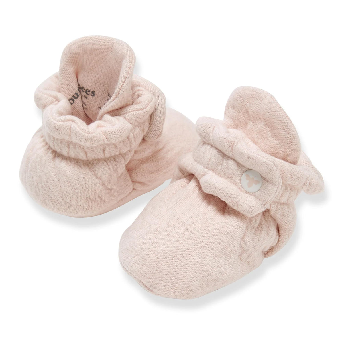 Burt's Bees Baby Girls Booties Organic Cotton Newborn Essentials Shoes, Gender Neutral Color for Ages 0 to 9 Months Old