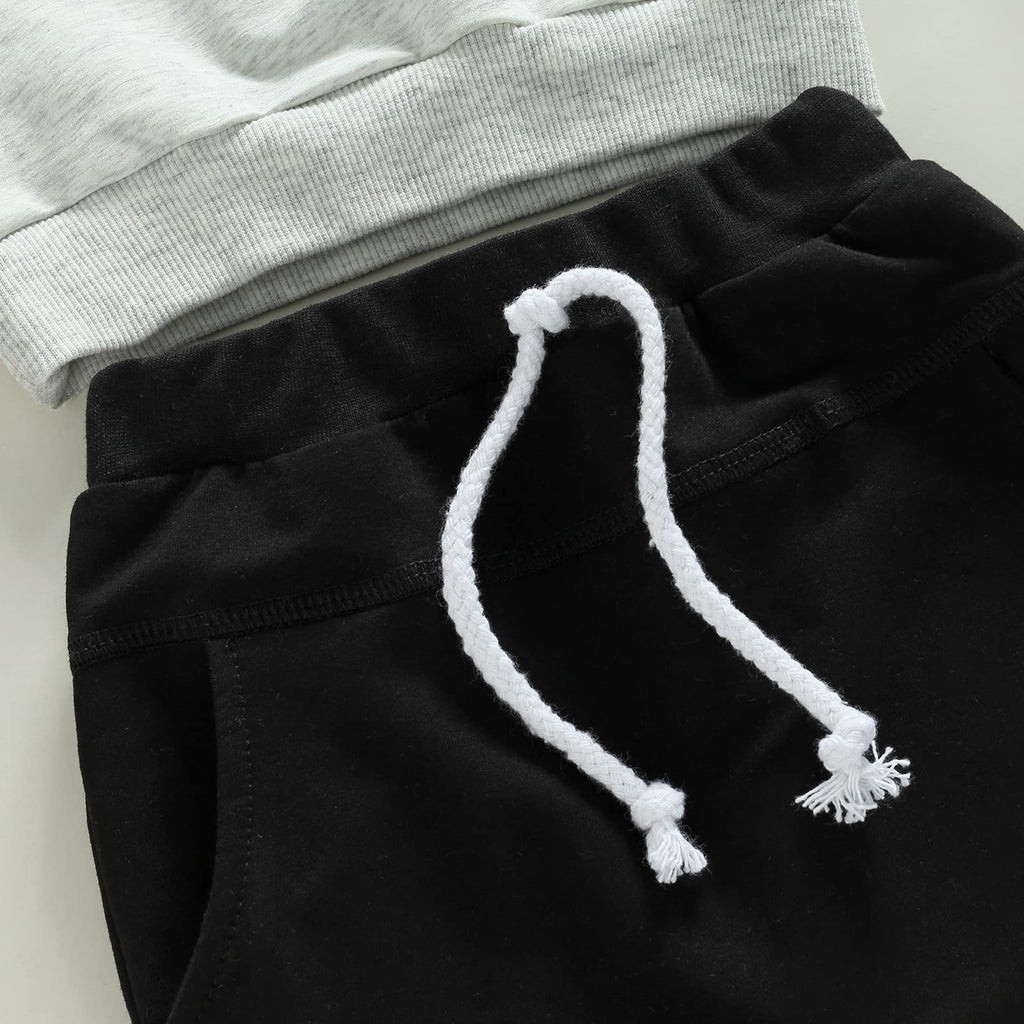 MA&BABY Toddler Baby Boy Clothes Solid Color Sweatshirt Jogger Pants Set