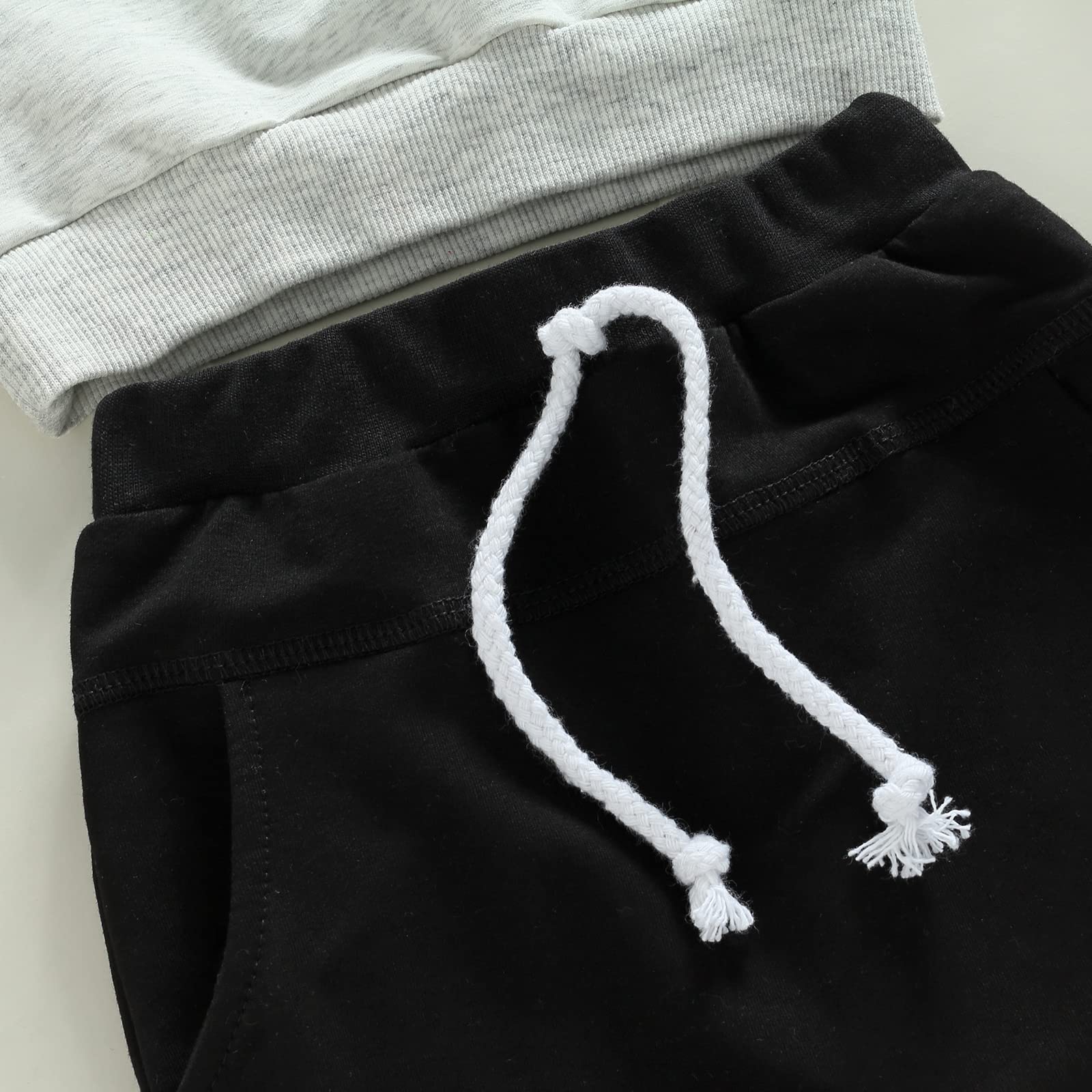 MA&BABY Toddler Baby Boy Clothes Solid Color Sweatshirt Jogger Pants Set