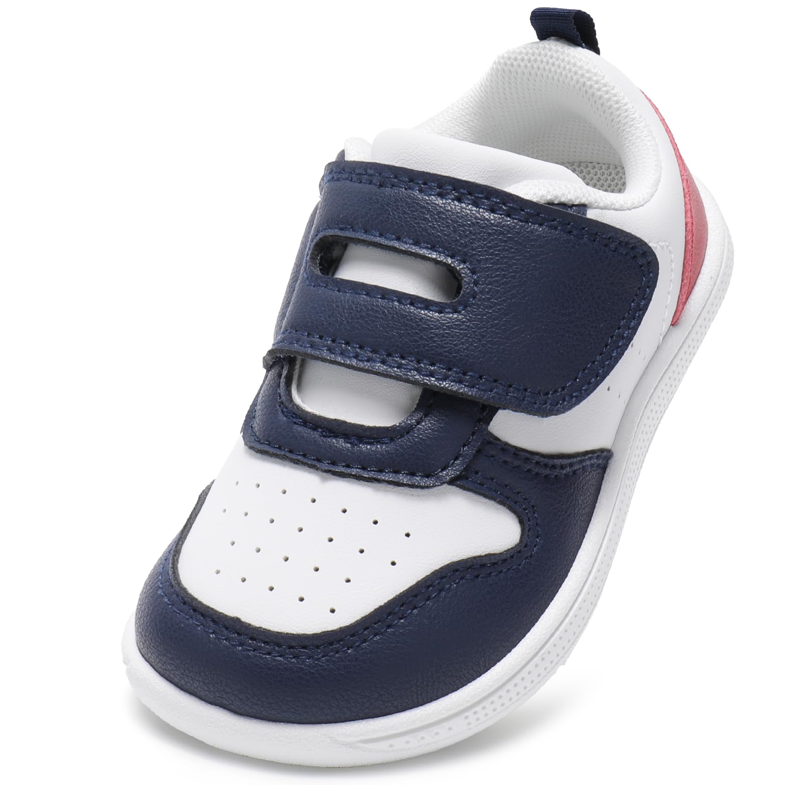 STQ KIDS Toddler Wide Toe Box Barefoot Shoes Boys Zero Drop Navy Red Size 4