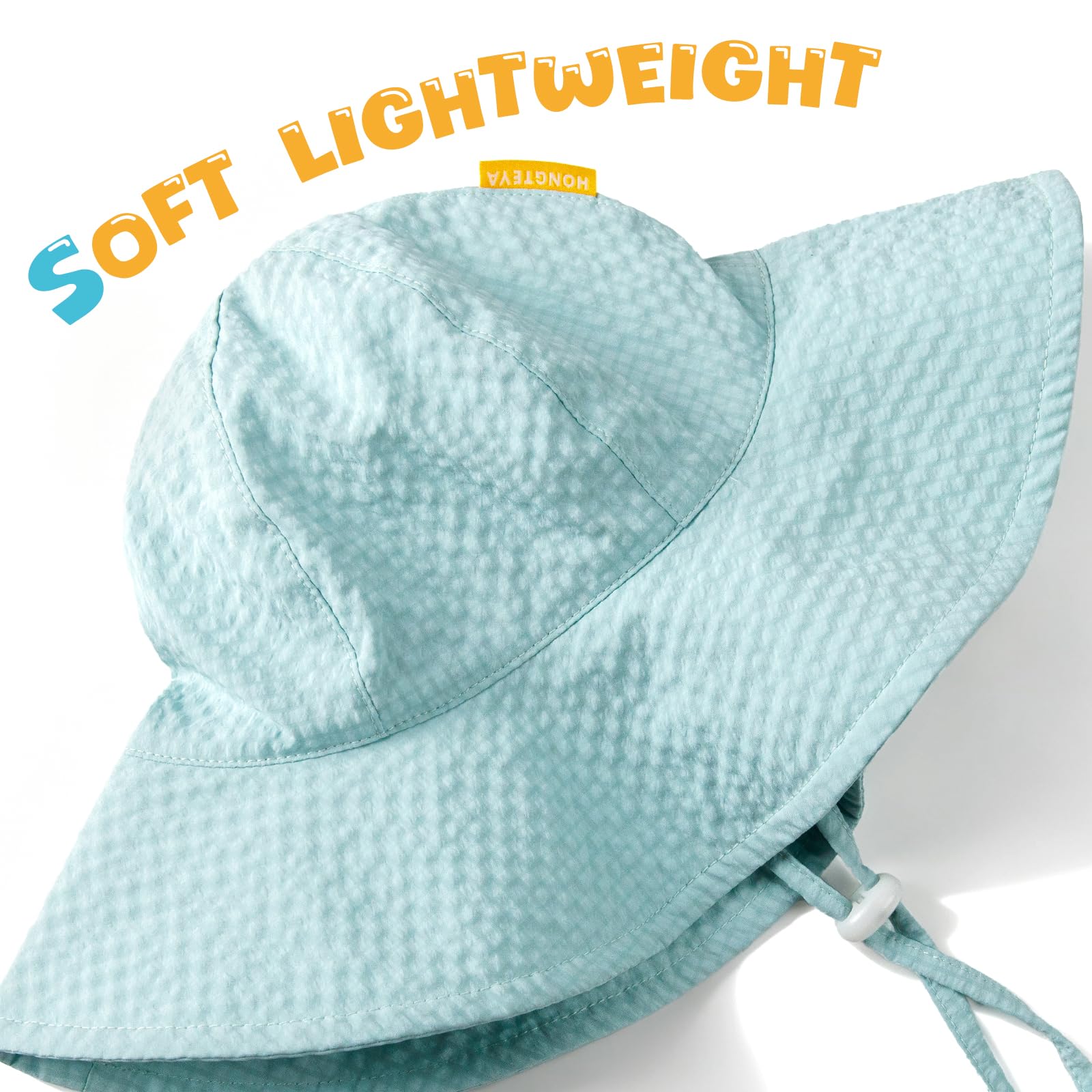 HONGTEYA Baby Sun Hat Wide Brim Adjustable Toddler Beach Bucket Hat