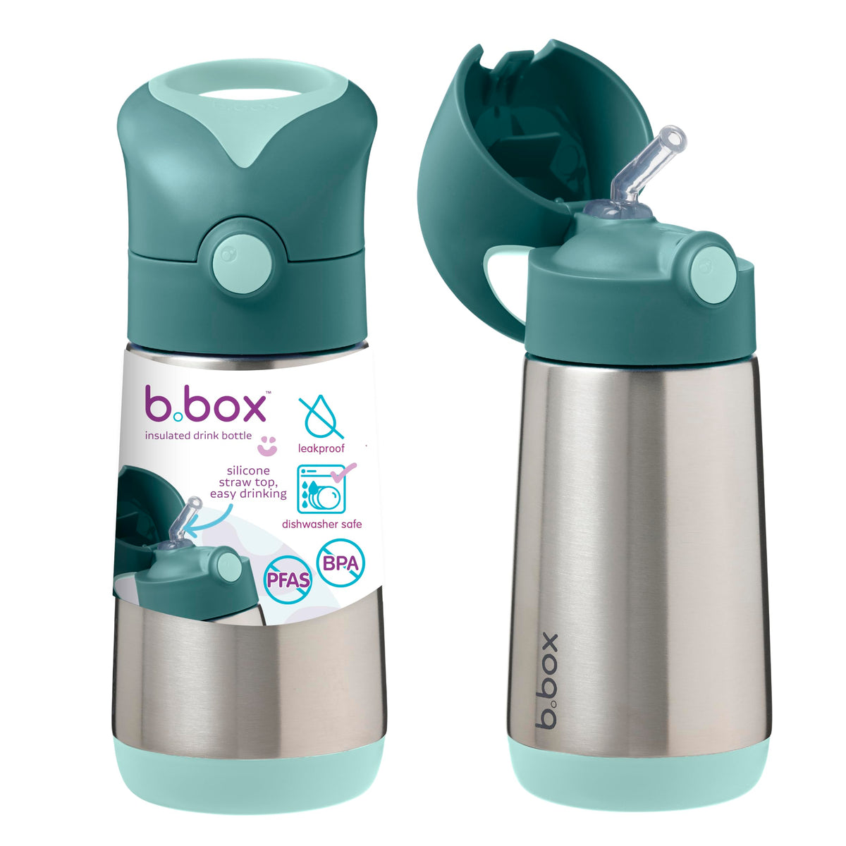 b.box Insulated Water Bottle for Kids, 12 oz Toddler Water Bottle