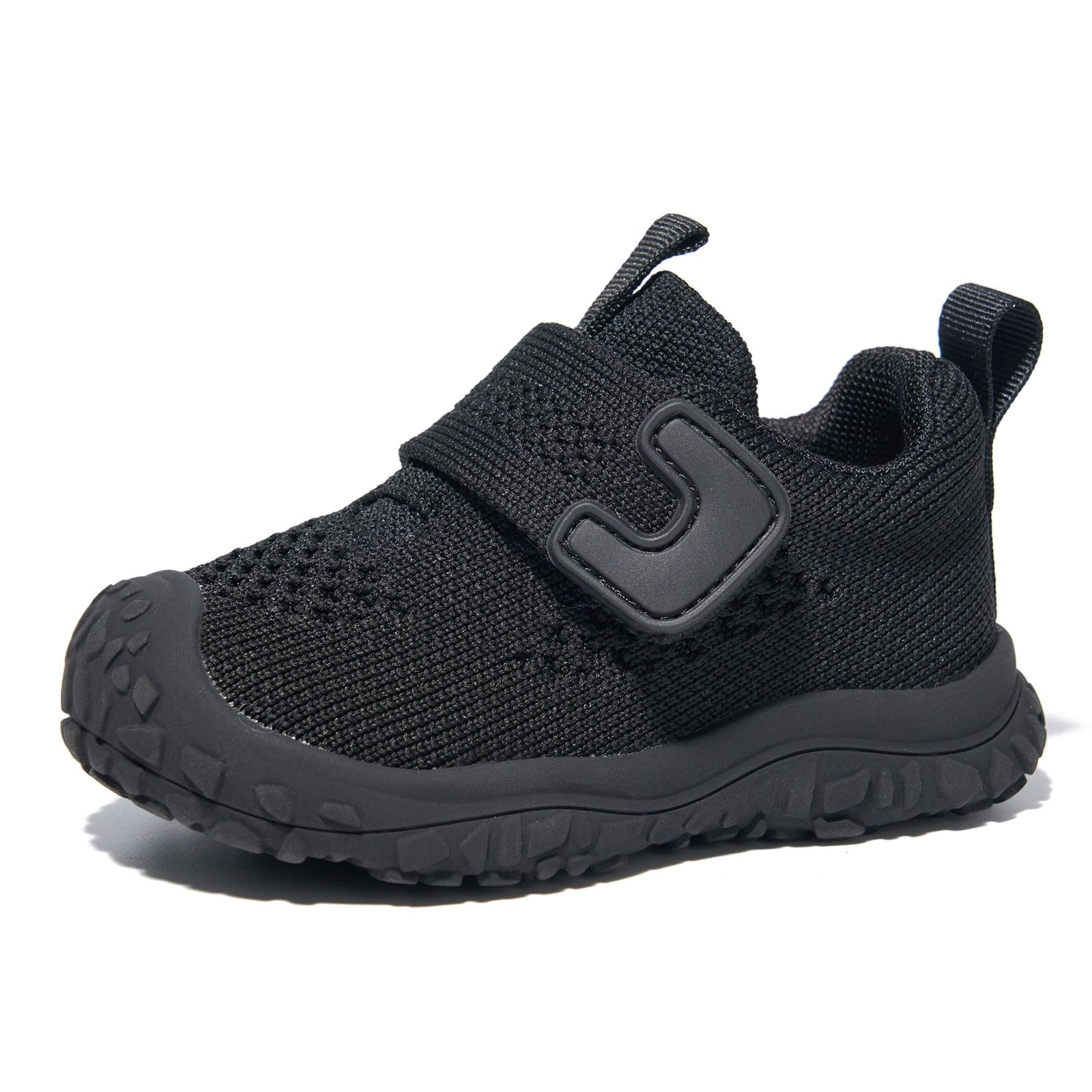 Newsonet Baby Shoes Boys Girls First Walker Sneakers Walking Non-Skid Lightweight Mesh Shoes Black Size 12-18 Months Toddler