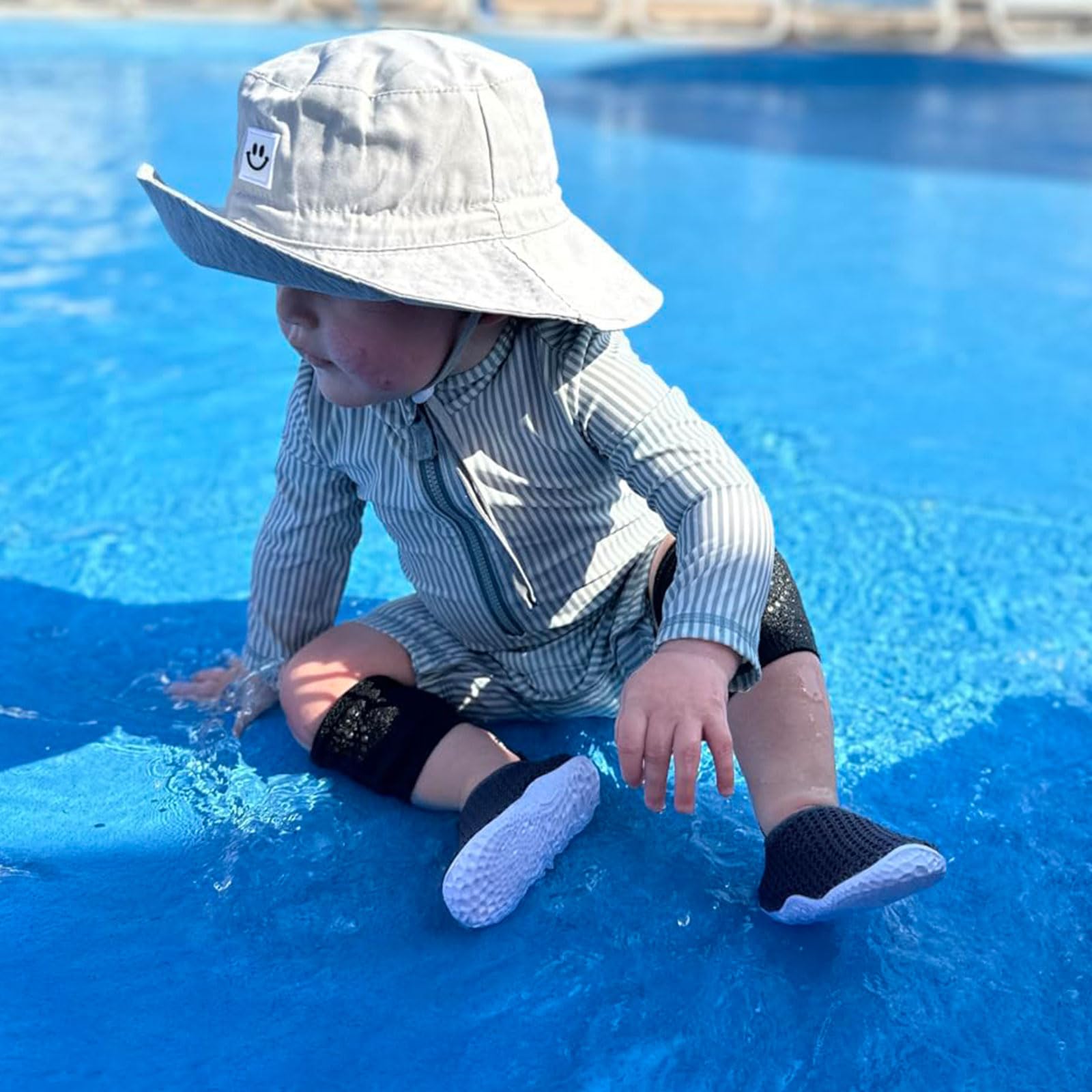Baby Girls Boys Water Shoes Swim Barefoot Water Sports Aqua Socks Sneakers for Beach Sand Black 12-18 Months Infant