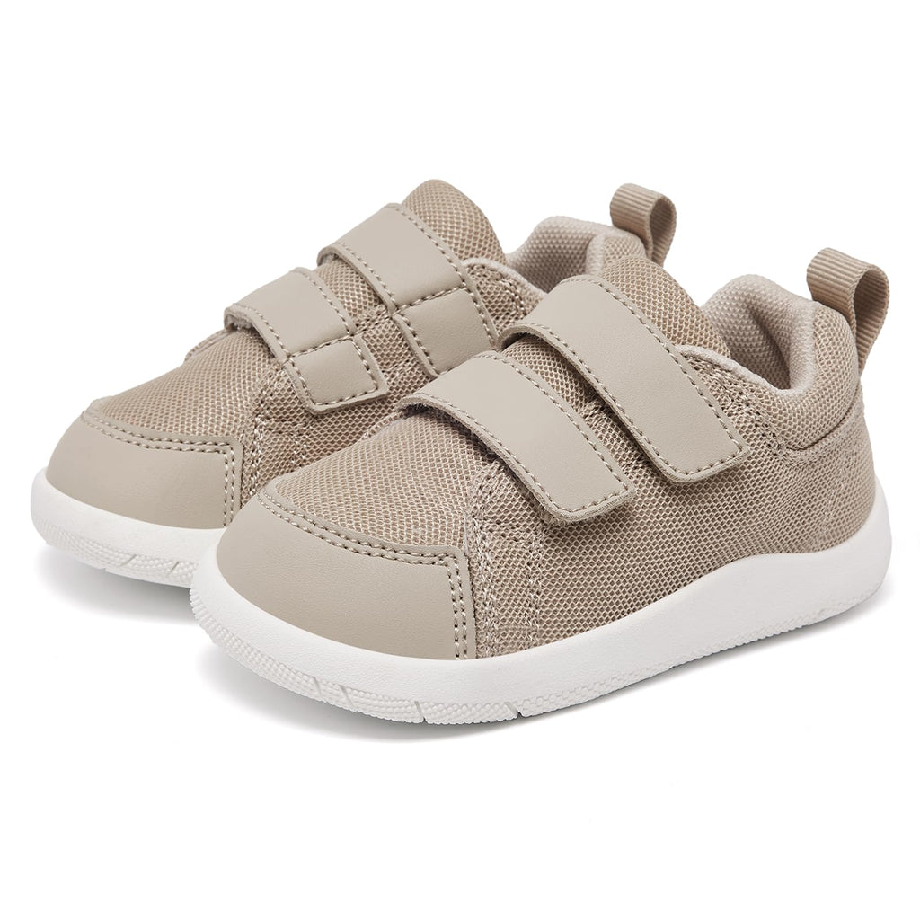 MORENDL Toddler Shoes Baby Wide Toe Box Barefoot Shoes Boy Girl Walking Shoes Non-Slip Minimalist Sneakers Comfort Zero Drop Tennis Outdoor Activities Lightbrown Mesh 9-12 Months