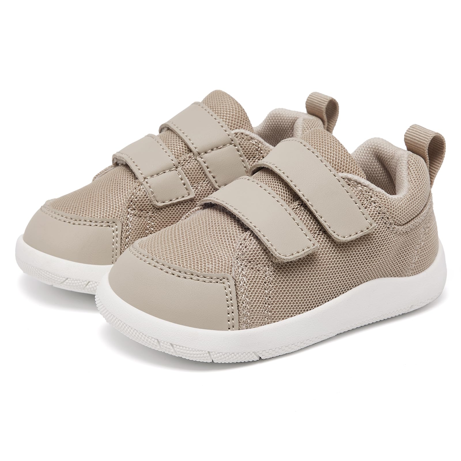 MORENDL Toddler Shoes Baby Wide Toe Box Barefoot Shoes Boy Girl Walking Shoes Non-Slip Minimalist Sneakers Comfort Zero Drop Tennis Outdoor Activities Lightbrown Mesh 9-12 Months