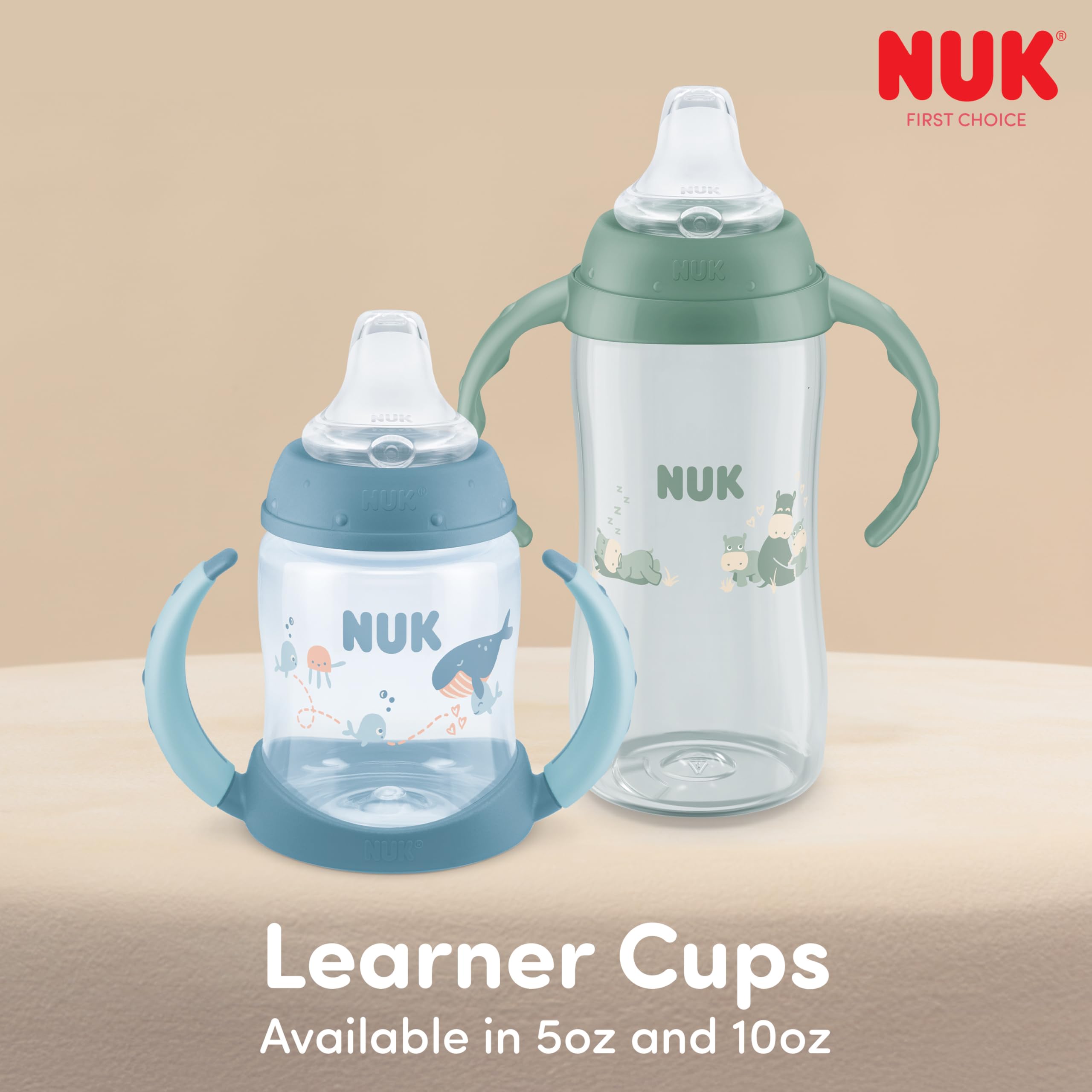 NUK Learner Cup, 6+ Months, Timeless Collection, Amazon Exclusive, 5 Oz, Pack of 2 – BPA Free, Spill Proof Sippy Cup