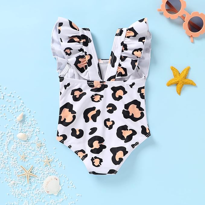 Newborn Baby Girl Ruffle Swimsuit Infant Toddler One Piece Floral Bikini Beach Bathing Swimwear Set