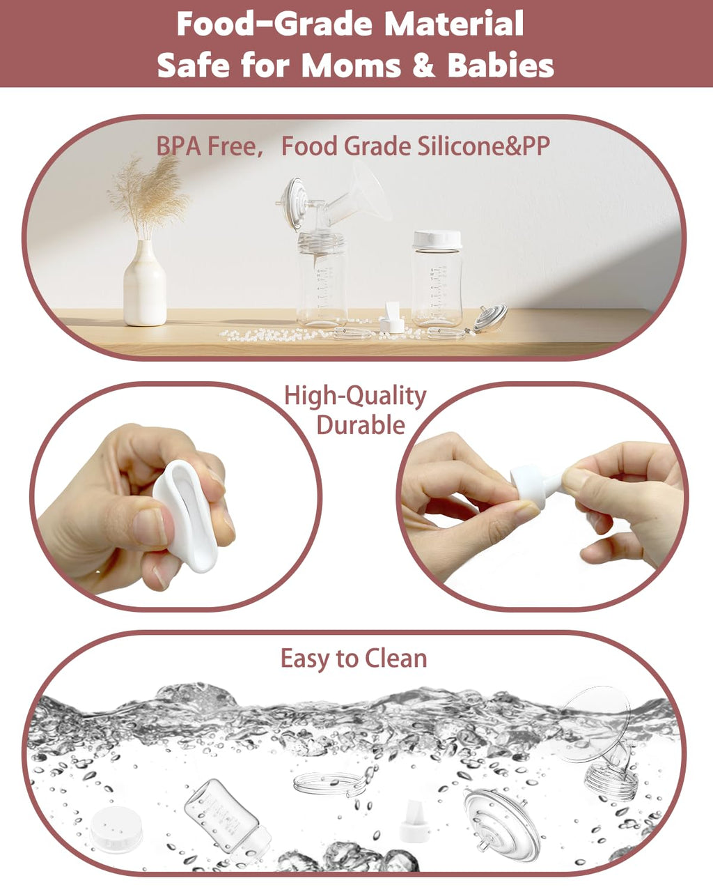 4packs 24mm Full Breast Replacement Pump Parts for Spectra S1 S2 9 Plus Synergy Gold Include 13mm Flange,Valve,Backflow Protector,Tube,Bottle,Caps, Fit for Motif Luna Cimilre Ameda MYA Pump