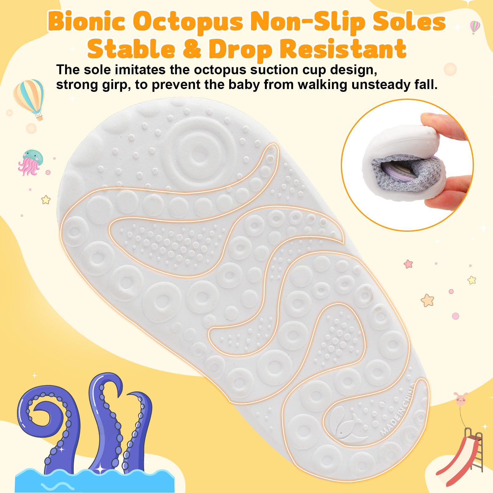 FEETCITY Baby Walking Shoes Girls Boys Infant Shoes Newborn Crib Shoe Wide Toe Box Slip On Baby Sneakers Purple
