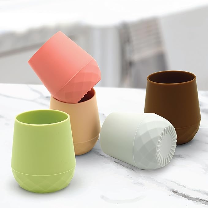 2 Pack Tiny Cup for 4+ Months | Silicone Baby Cups 6-12 Months, Infant Training Open Cup for Baby Led Weaning Supplies, 2oz (Mint Frappe)