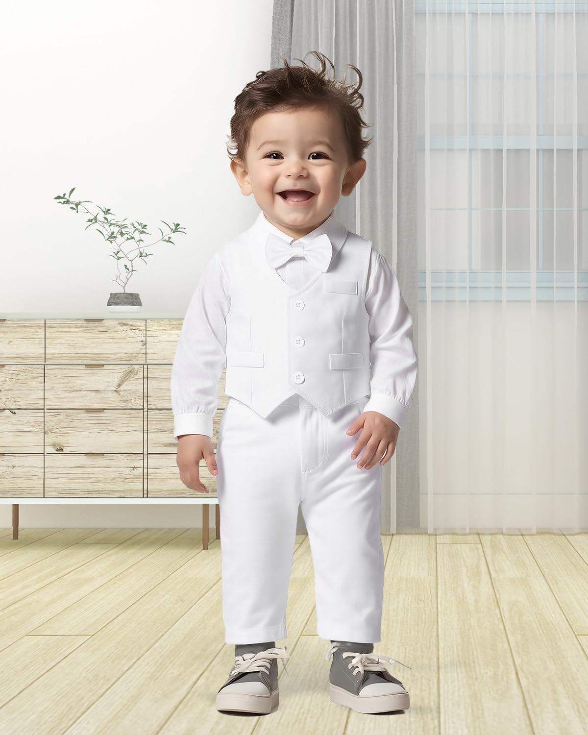 Juivesia Baby Boy Suit Set Infant Tuxedo Boys Formal Outfit Blue 0-3M