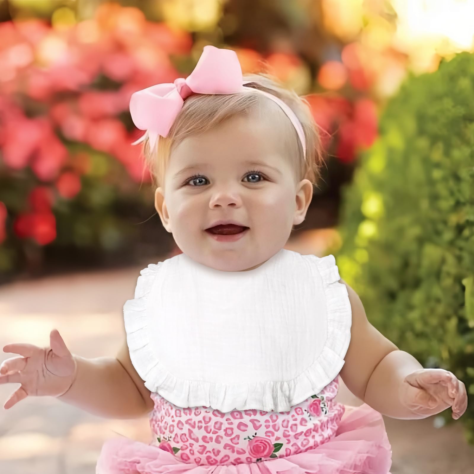 DOSMINE Muslin Baby Bibs 4-Layer Colorful Drool Bibs 8 Pack