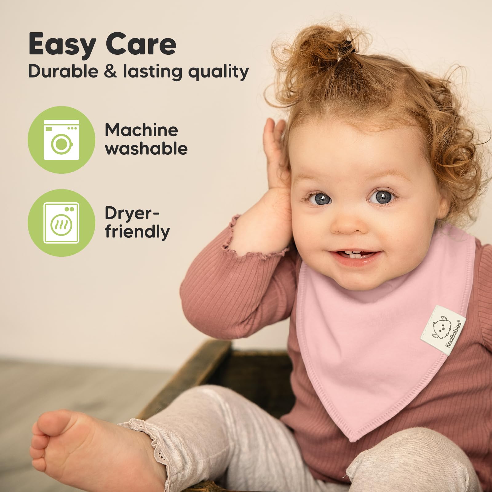 KeaBabies 8pk Organic Baby Bandana Bibs for Drooling and Teething (Embrace)