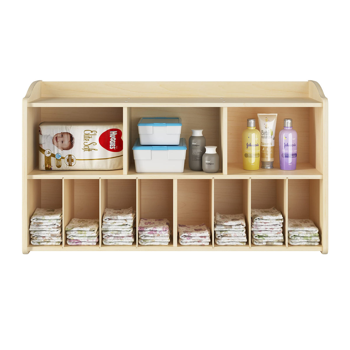 Foundations Wall-Mounted Diaper Organizer for Daycares, Natural