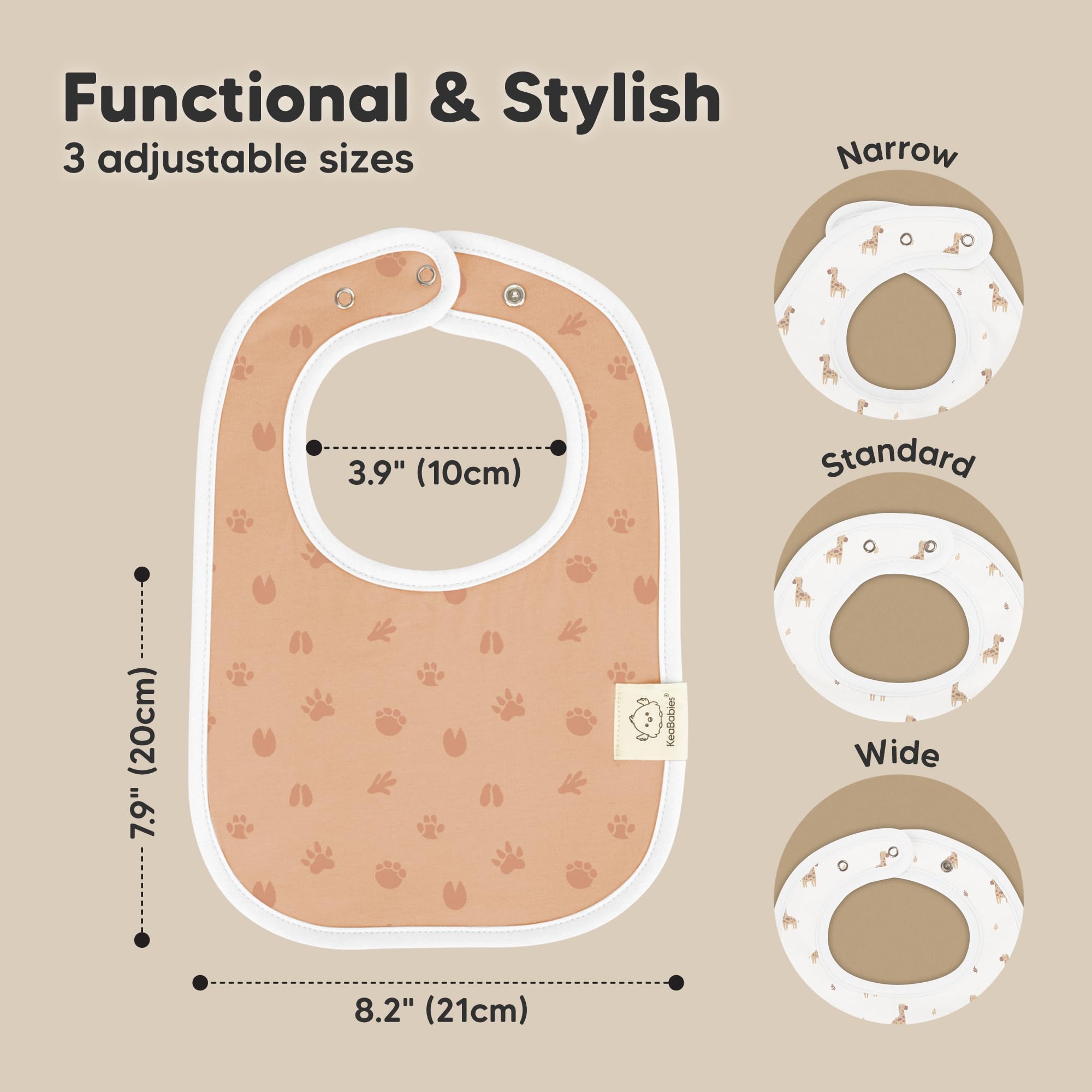 KeaBabies 8-Pack Organic Baby Bibs for Boys, Girls Drool Bibs (Wilderness)