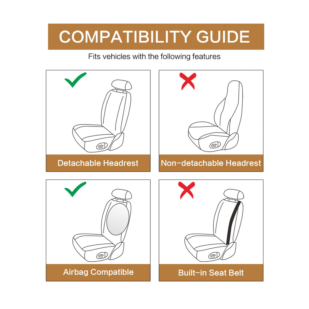 Pariitadin Leather Car Seat Covers Front Pair, Waterproof Breathable Faux Leather Automotive Seat Covers for Cars, Non-Slip Car Interior Covers Universal Fit Most Cars Sedans Trucks SUVs, Black
