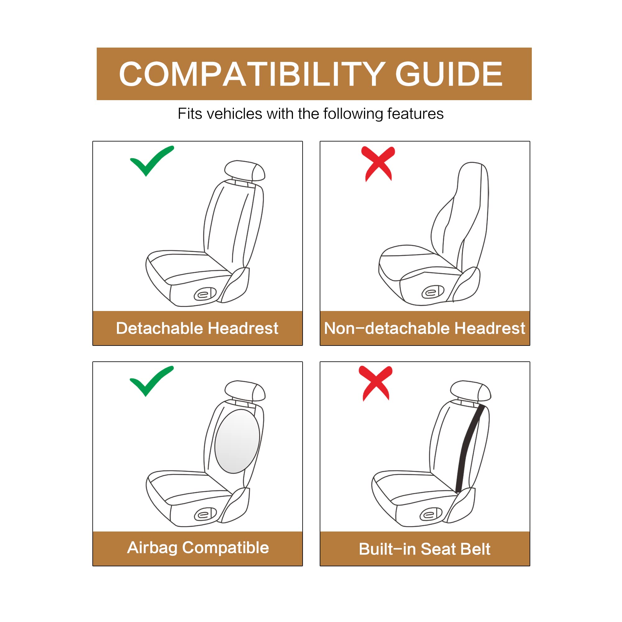 Pariitadin Leather Car Seat Covers Front Pair, Waterproof Breathable Faux Leather Automotive Seat Covers for Cars, Non-Slip Car Interior Covers Universal Fit Most Cars Sedans Trucks SUVs, Black