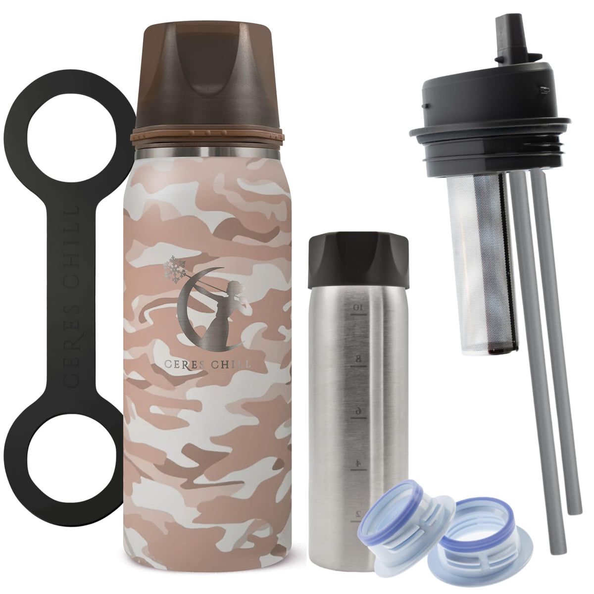 CERES CHILL OG Breastmilk Chiller Bundle with Straw Lid & Infuser & Adapters – 12–34oz Portable Breast Milk Cooler, Uce Ice or Freeze – Don’t Call me Hon, Plum