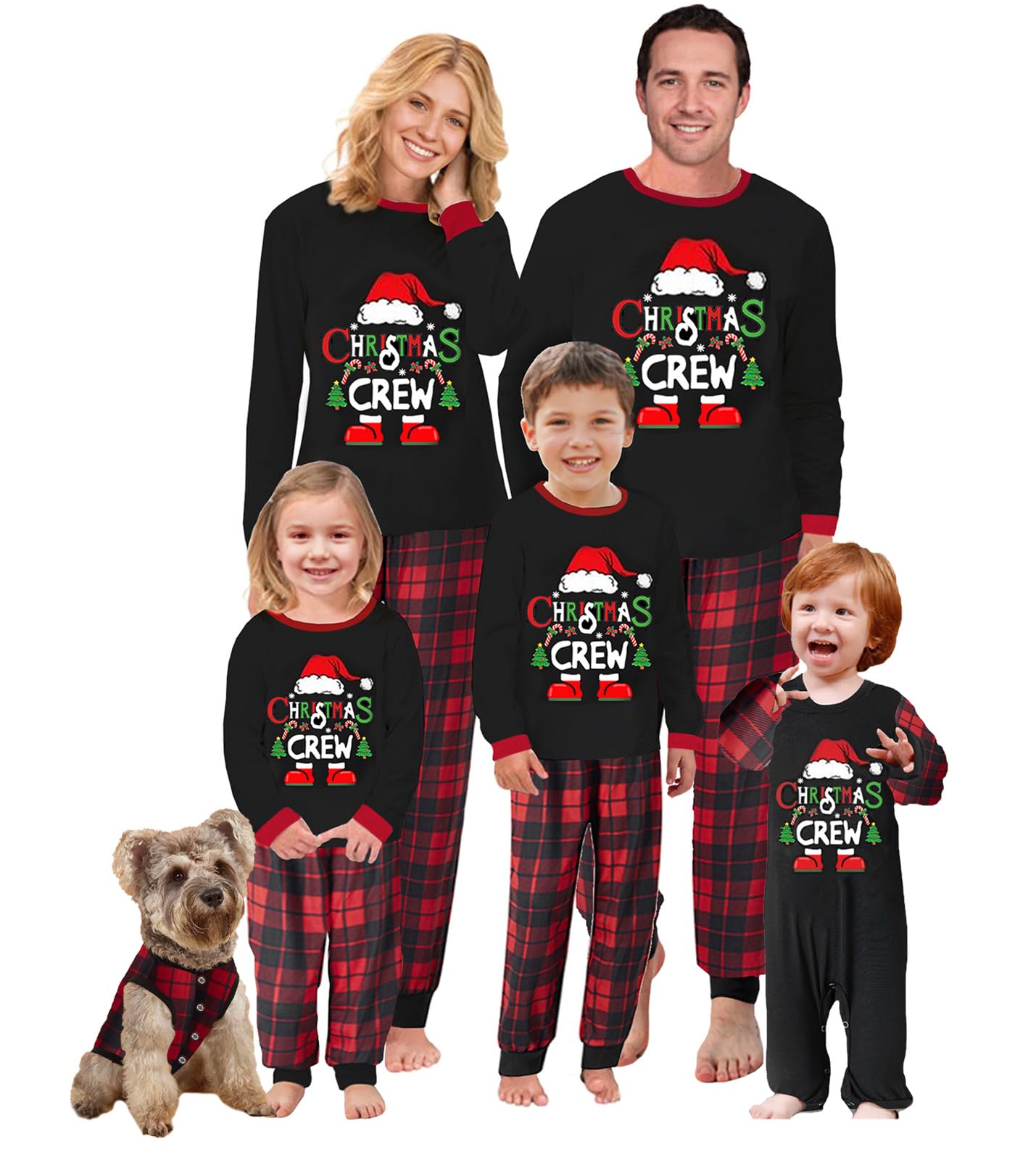 Awoscut Family Christmas Pajamas Matching Pajamas for Family, Xmas PJs Sets Holiday Sleepwear(#a-2, Mom, 3XL)