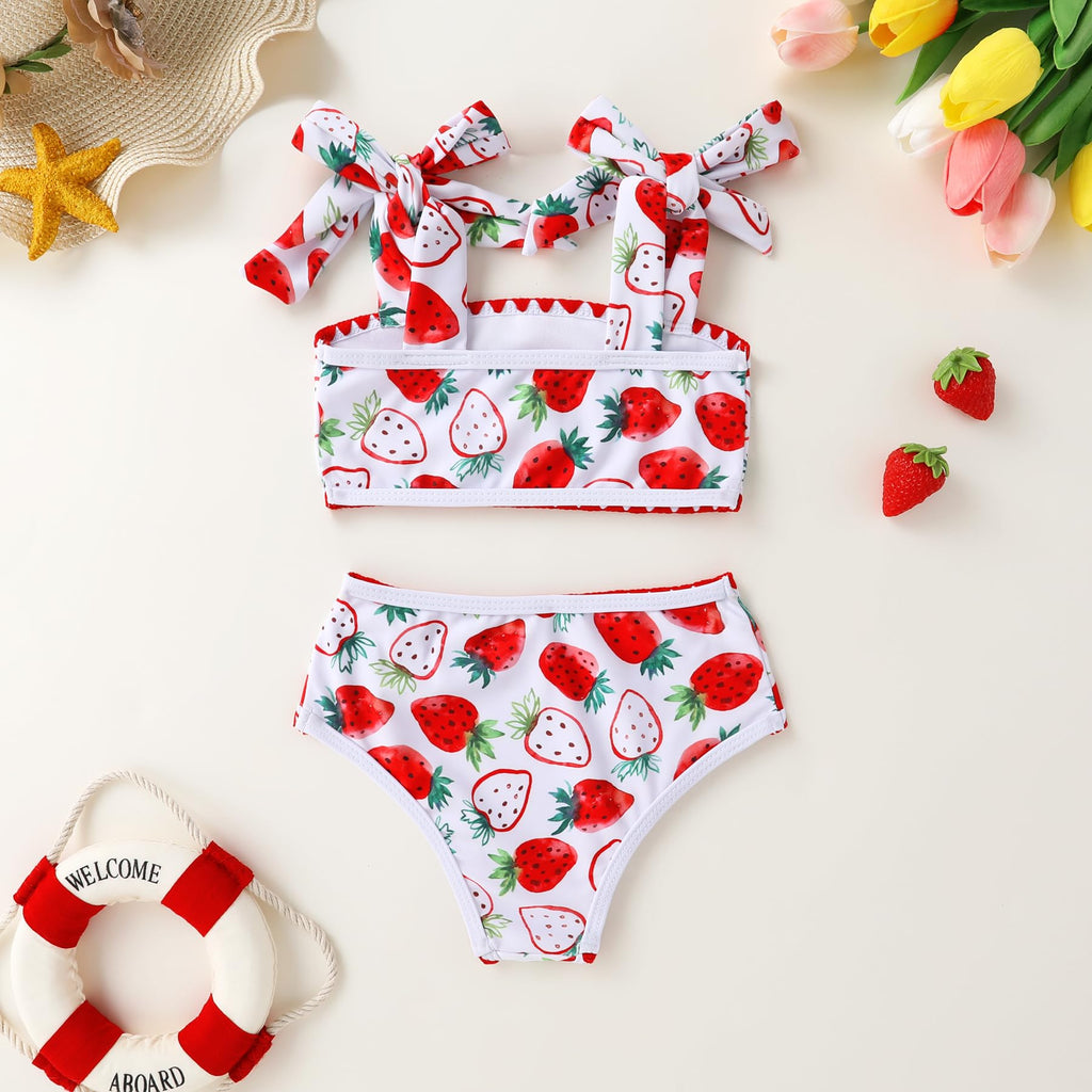 YOUNGER TREE Toddler Girls Two Pieces Swimsuit Color Block Stripe Swimwear Summer Beach Bathing Suit