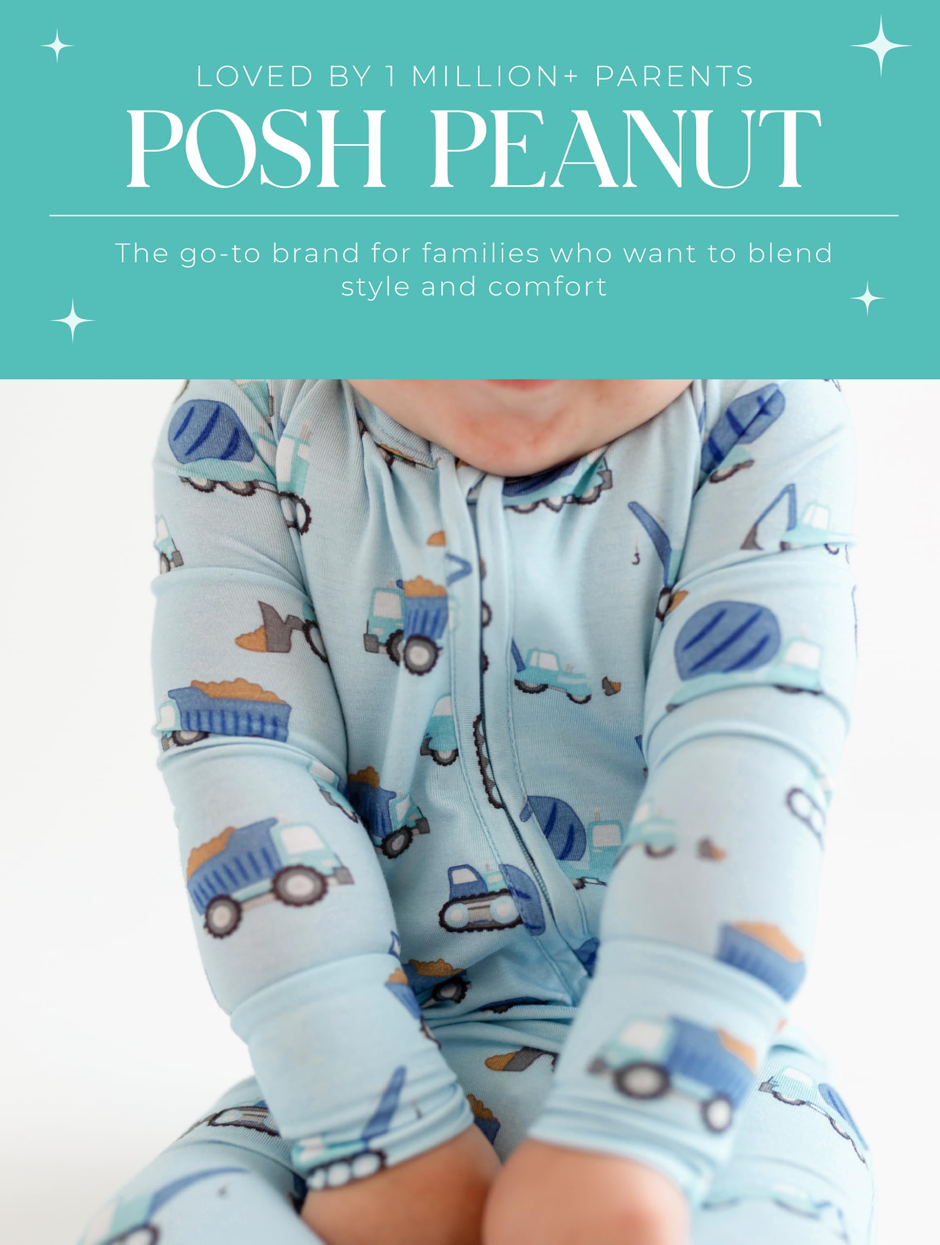Posh Peanut Convertible Baby Sleepers, Boy Toddlers Footless Pajamas