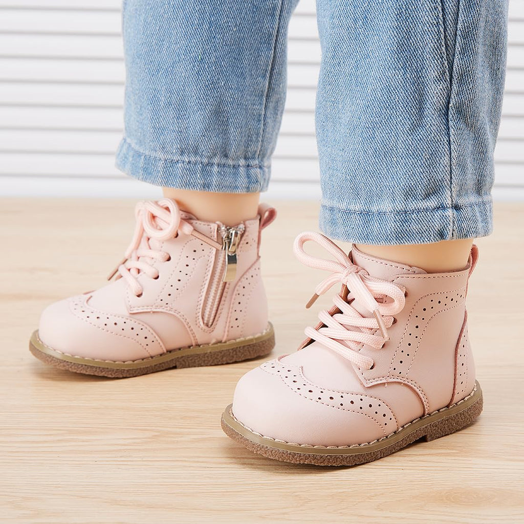 BMCiTYBM Baby Boys Girls Boots Infant Oxford Shoes First Walking Booties for All Seasons for 6 9 12 15 18 24 Months Pink Size 6-12 Months Infant