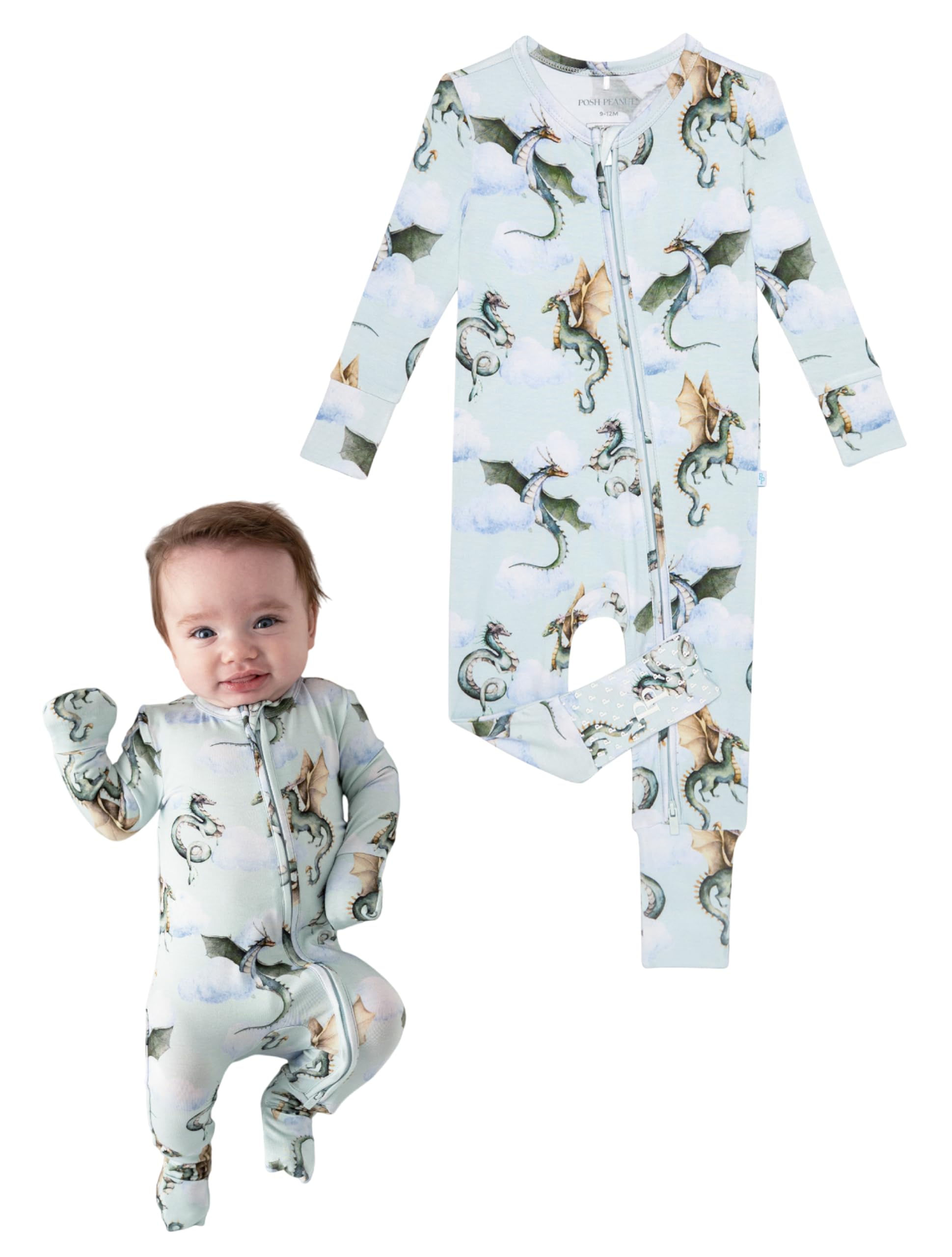 Posh Peanut Convertible Baby Sleepers, Boy Toddlers Footless Pajamas