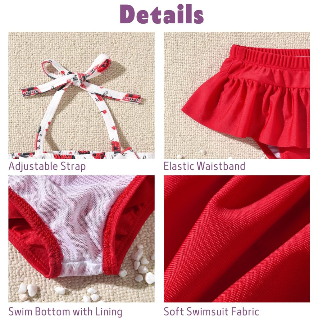 9 6-12 Months Infant Baby Girls Swimsuit Bikini Two Pieces Bathing Suit Swimwear Summer Swimming Beach Set