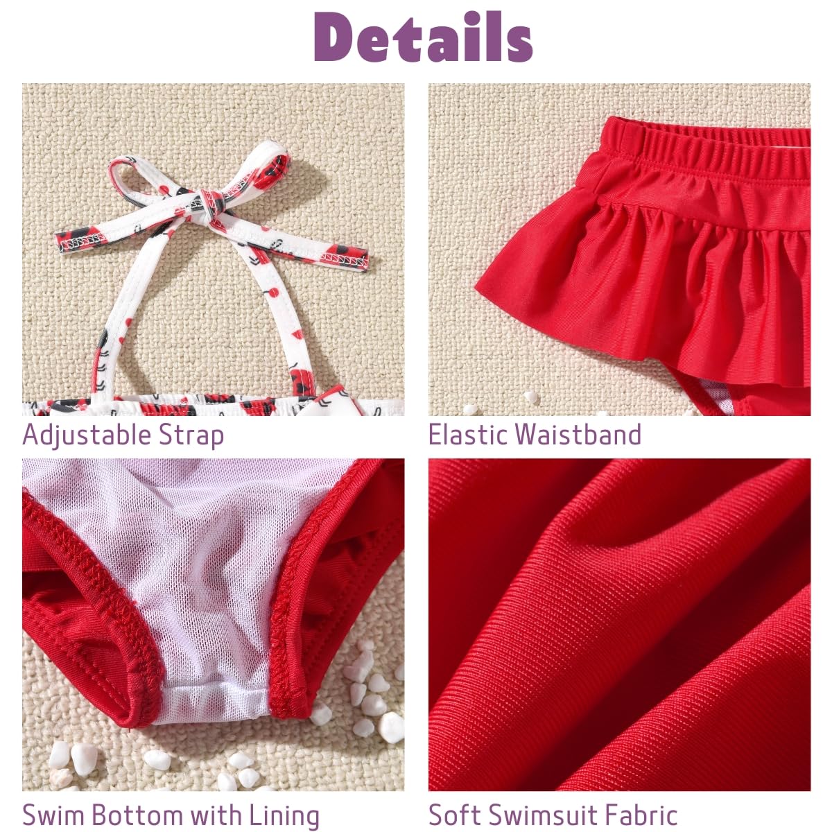 9 6-12 Months Infant Baby Girls Swimsuit Bikini Two Pieces Bathing Suit Swimwear Summer Swimming Beach Set