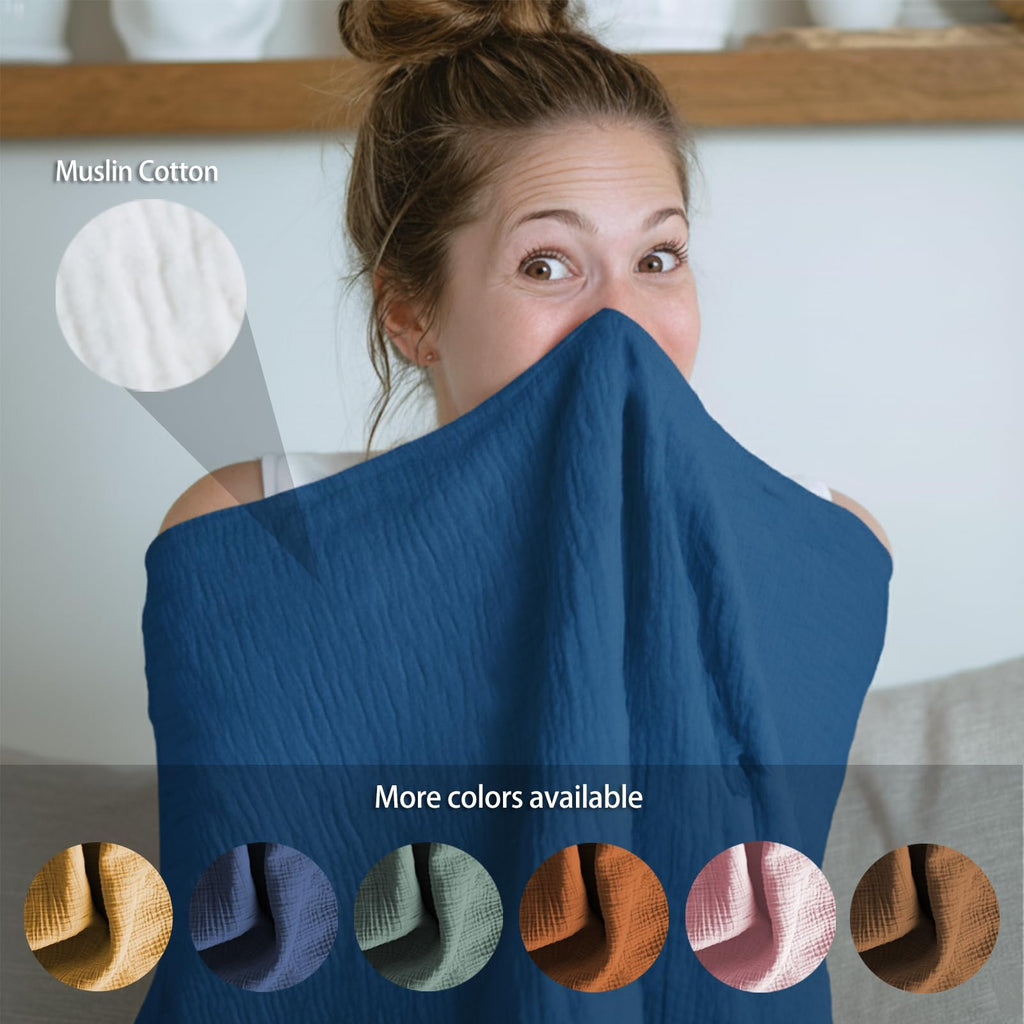 MUGVELL Muslin Nursing Covers for Breastfeeding, Misty Blue