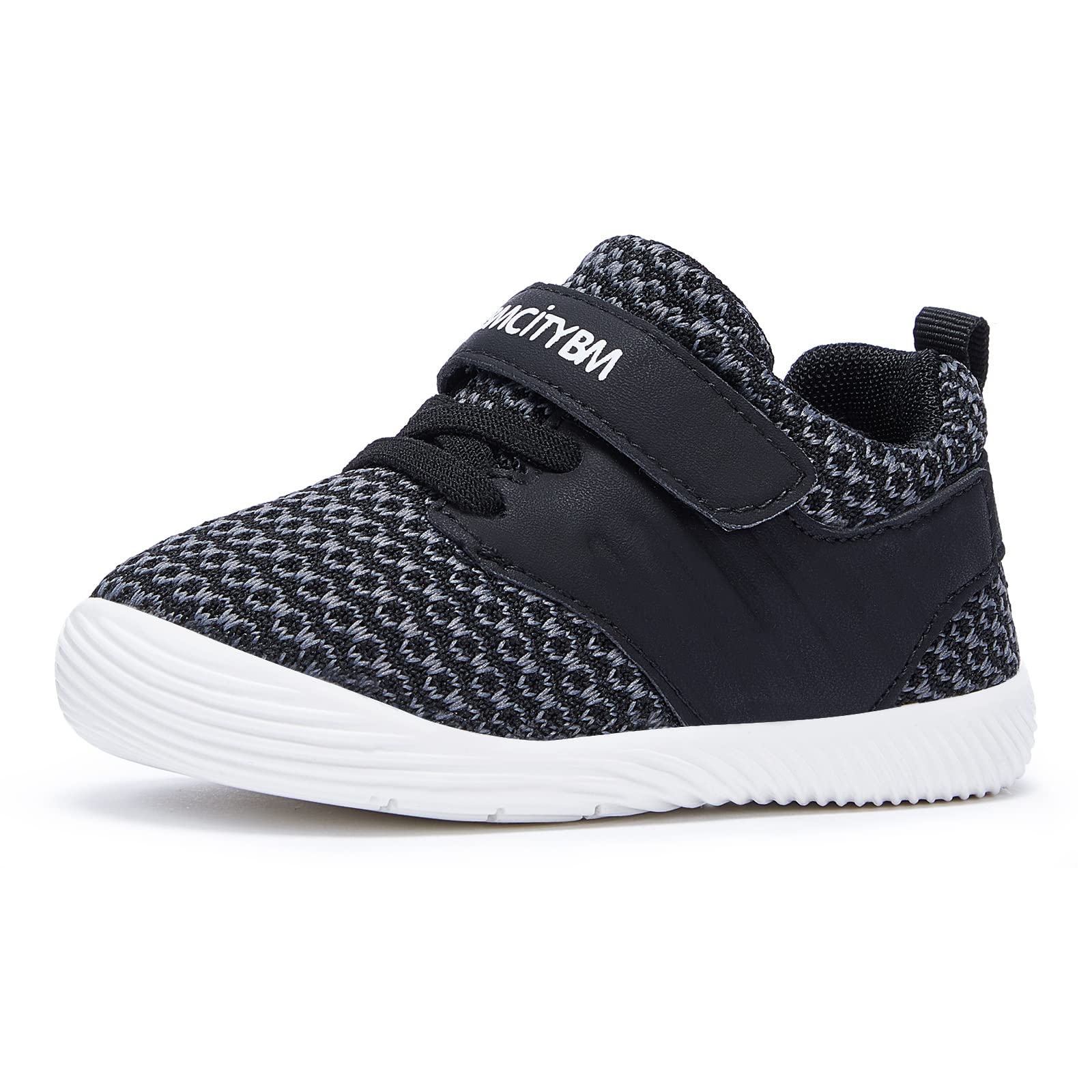 BMCiTYBM Baby Boy Girl Shoes Infant Walking Sneaker Black Size 18-24 Months