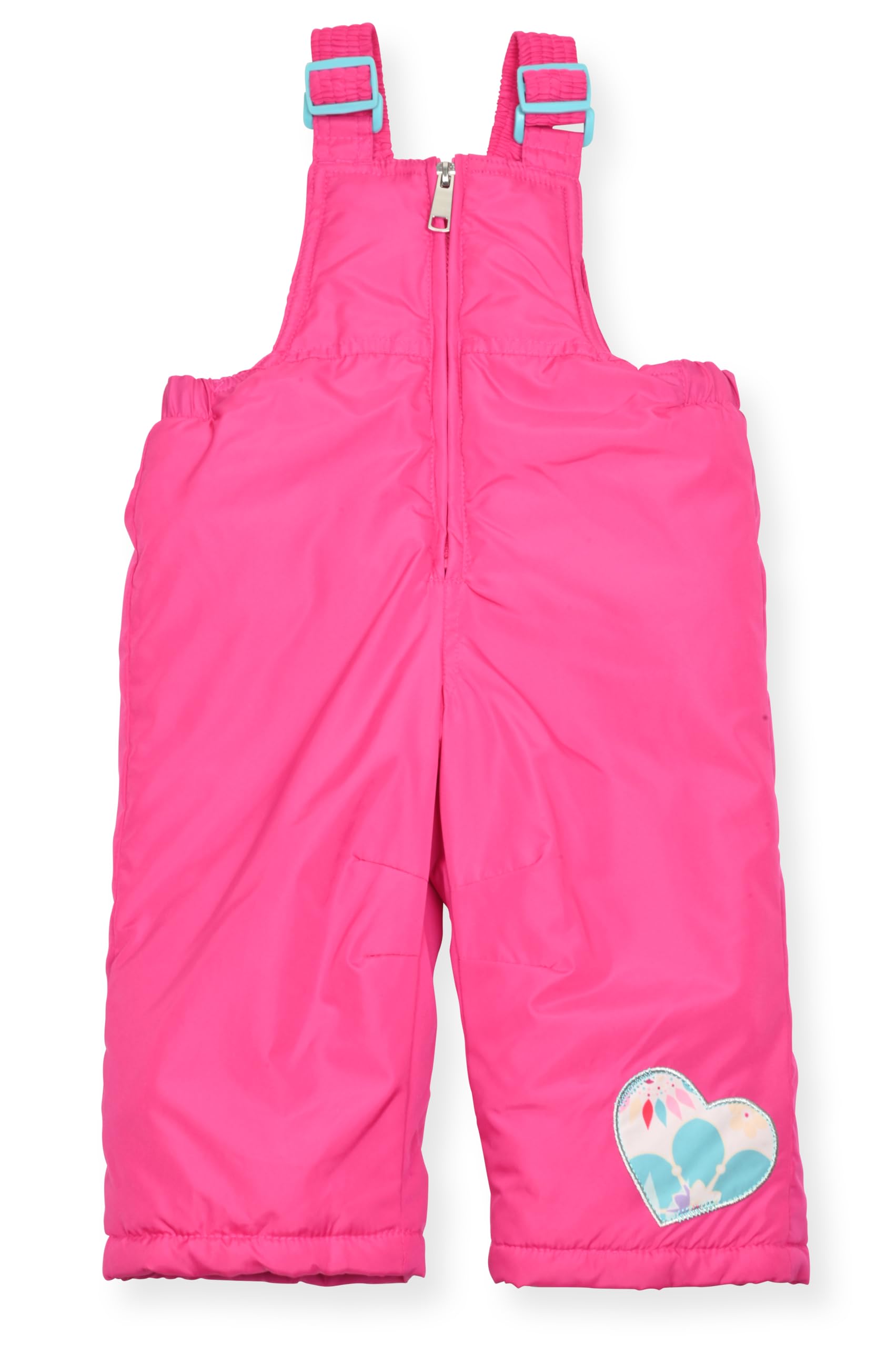 Arctic Quest Girls' Bib Snow Pants and Ski Jacket Water-Resistant Snowsuit For Kids Winter Hooded Jacket, Arctic White, 4