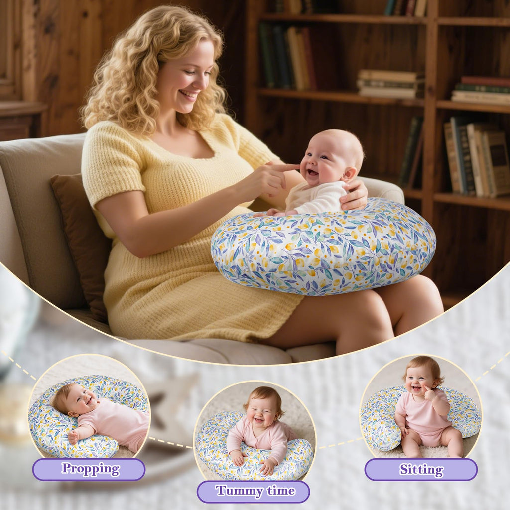 Nursing Pillow & Breastfeeding Pillow – Ergonomic C-Shape for Breastfeeding & Bottle Feeding, Standard Size Breathable with Washable Cover, Hypoallergenic,Tummy Time & Sitting Support (0-12Months)