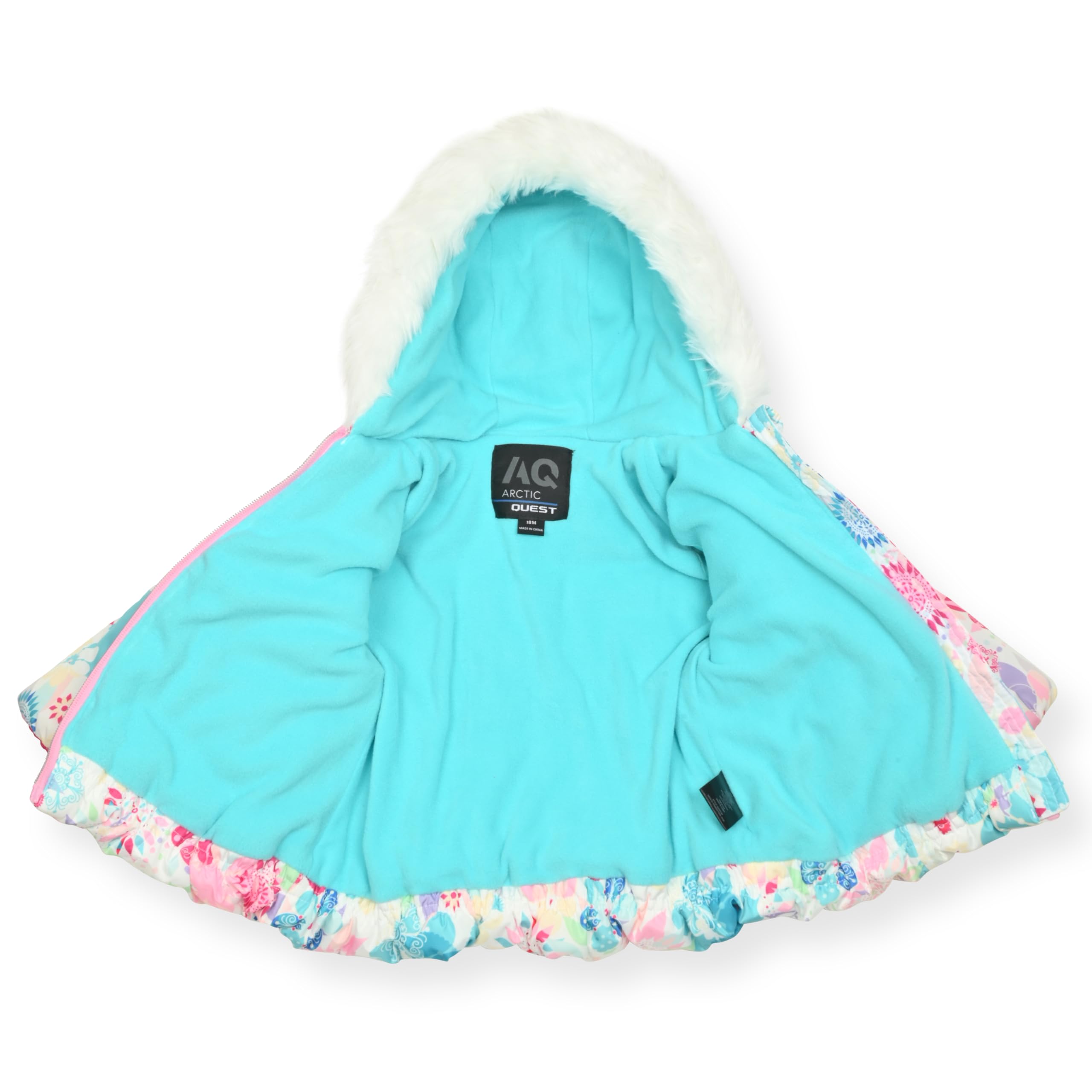 Arctic Quest Girls' Bib Snow Pants and Ski Jacket Water-Resistant Snowsuit For Kids Winter Hooded Jacket, Arctic White, 4