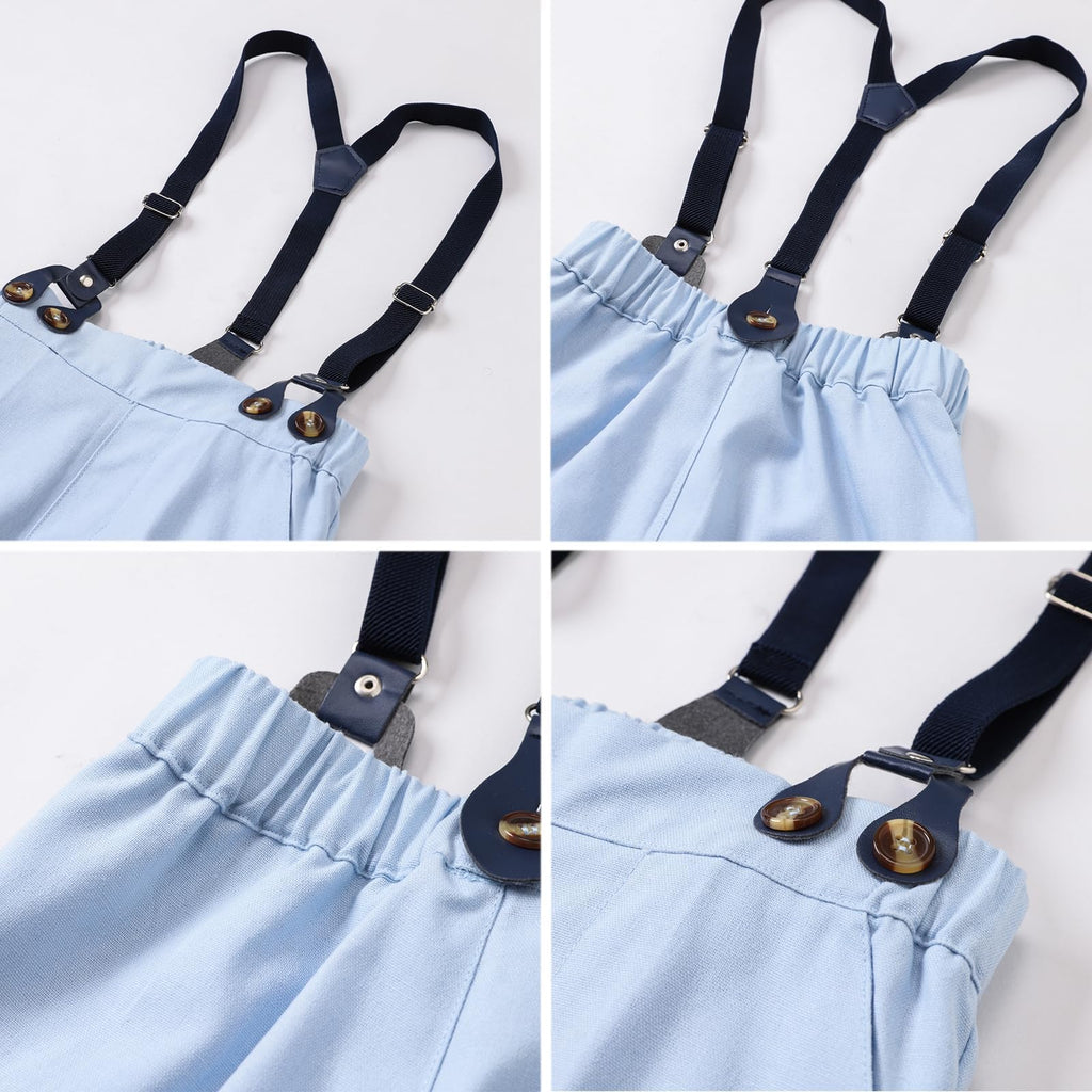 SANGTREE Boys Cotton Linen Formal Suit Linen Blue 6-7 Years=Tag 150
