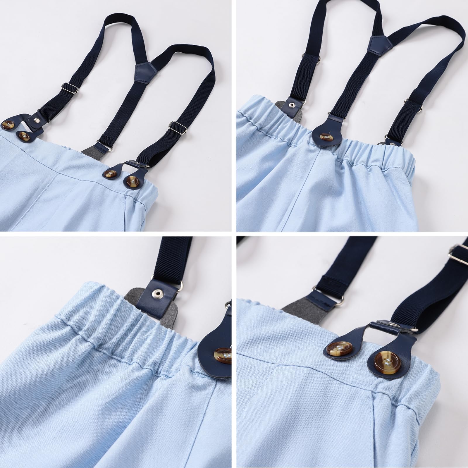 SANGTREE Boys Cotton Linen Formal Suit Linen Blue 6-7 Years=Tag 150