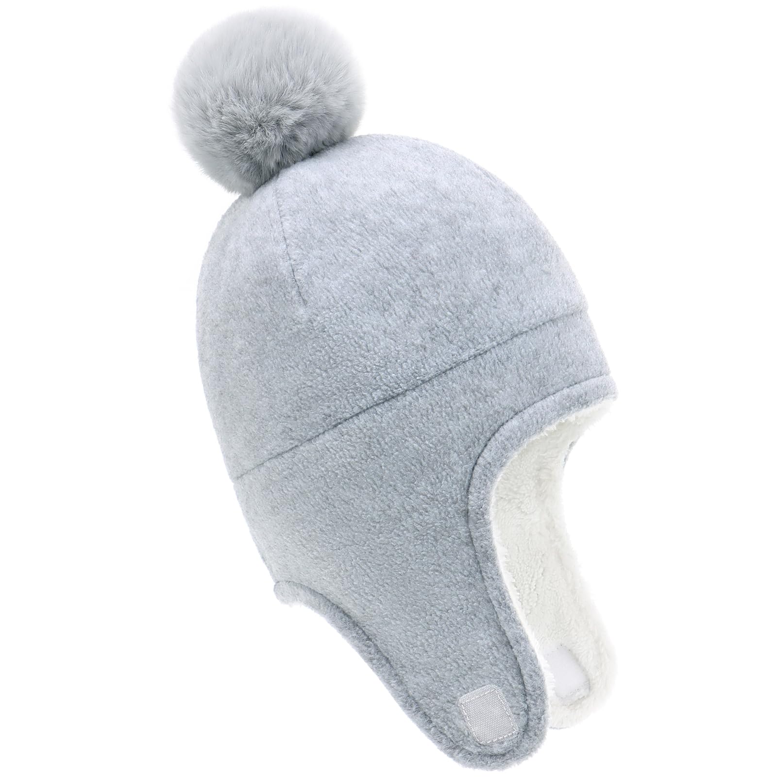 Otoyzy Baby Beanie Hat Pom Full Hood Toddler Winter Hat Fleece Earflap
